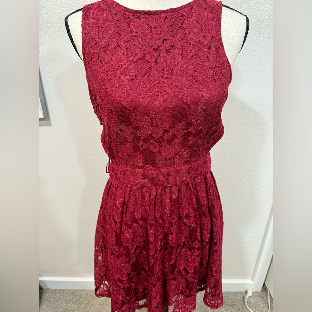 Hearts and bows wine colored dress NWT